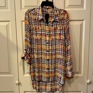 HARLEY DAVIDSON WOMEN'S TUNIC LENGTH PLAID SHIRT